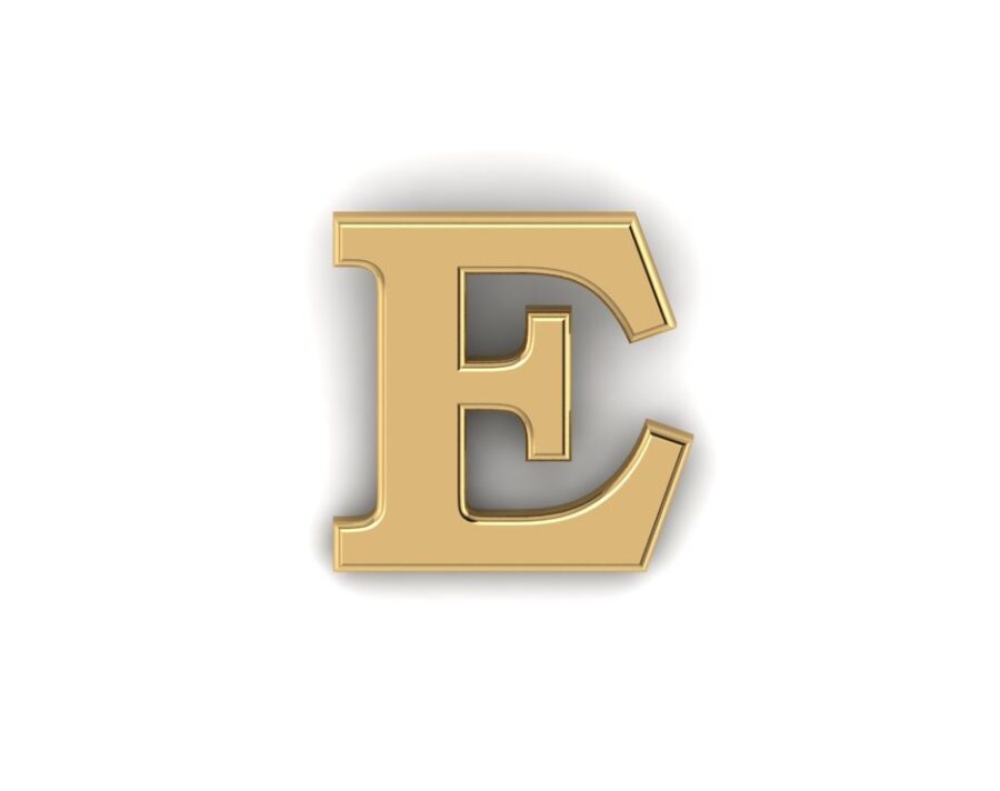 Gold Letter E Pin