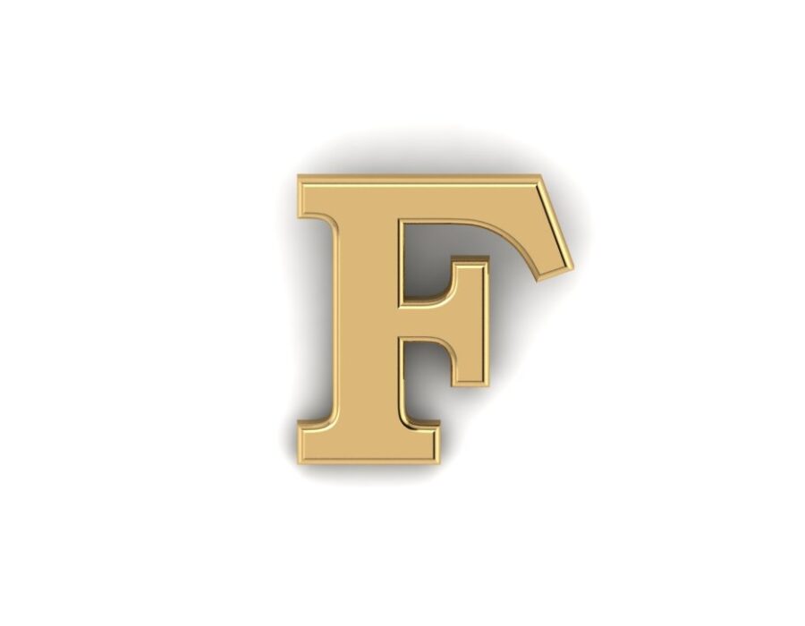Gold Letter F Pin