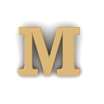 Gold Letter M Pin