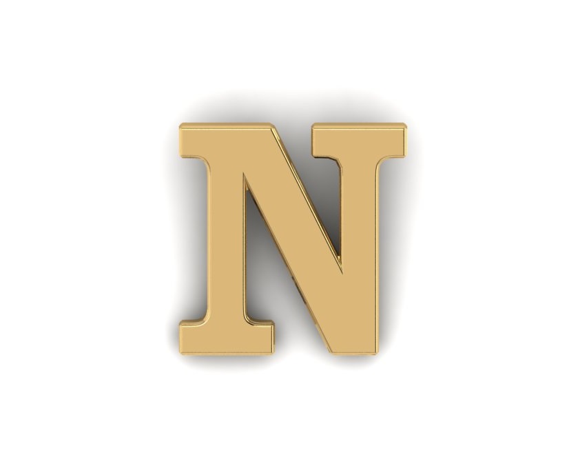 Gold Letter N Pin