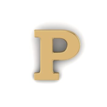 Gold Letter P Pin