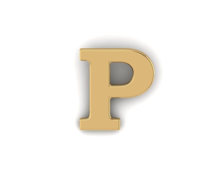 Gold Letter P Pin