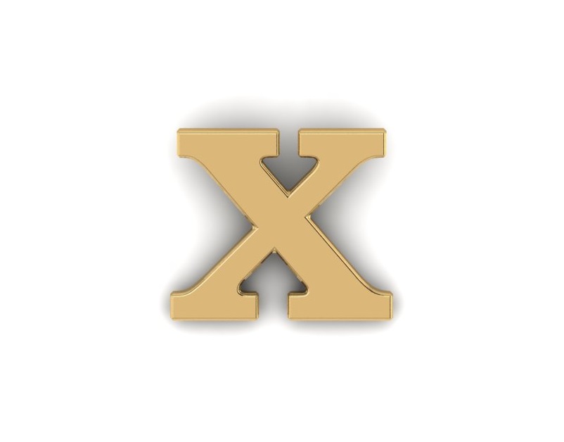 Gold Letter X Pin