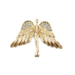 Gold Plated Crystal Angel Brooch Pin