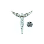 Silver tone Angel Wing Lapel Pin