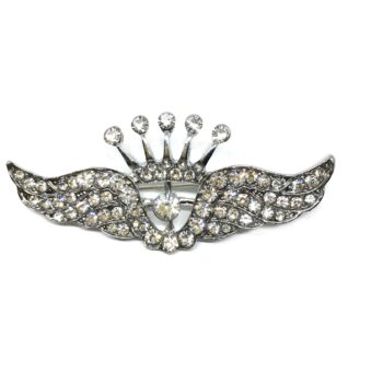 Crystal Angel Wing Brooch Pin