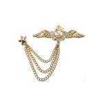 Star Chain with Angel Wing Brooch Lapel Pin
