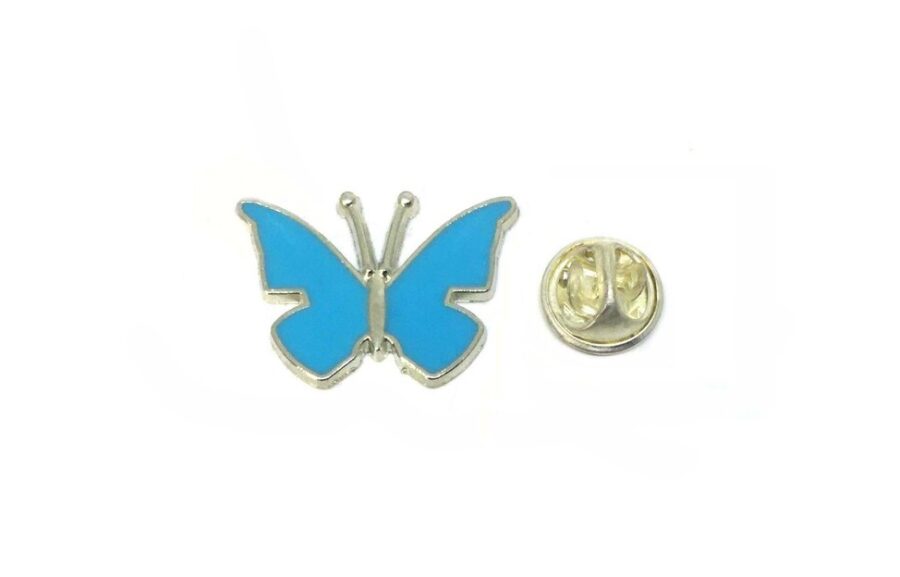 Blue Enamel Butterfly Lapel Pin