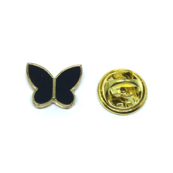 Small Black Butterfly Lapel Pin
