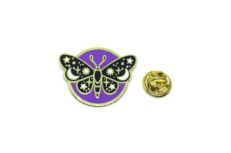 Gold Plated Multi-color Enamel Butterfly Pin