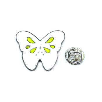 White Enamel Butterfly Lapel Pin