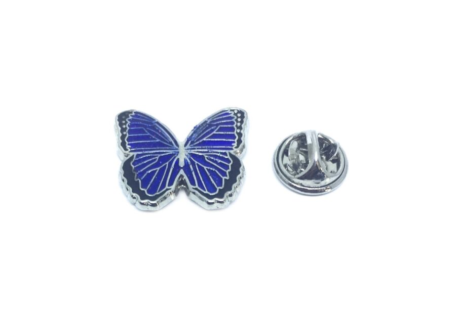 Blue Enamel Butterfly Lapel Pin