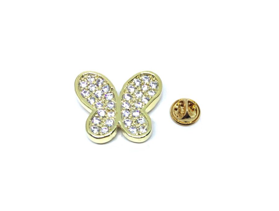 Gold plated Crystal Butterfly Pin