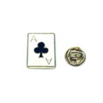Poker Clubs Black Enamel Pin