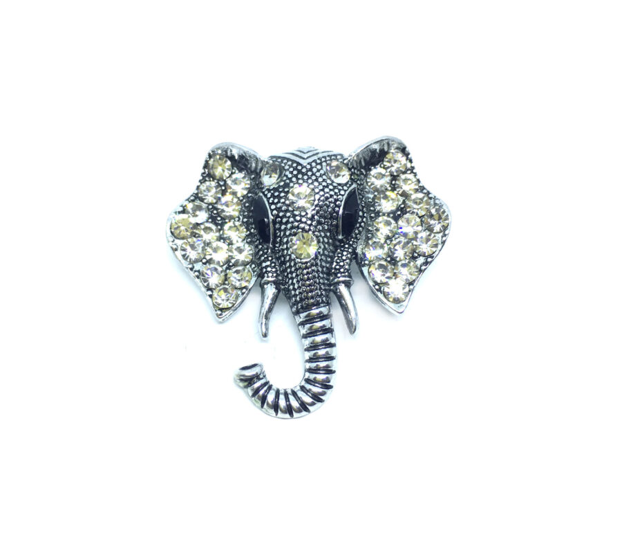 Rhinestone Elephant Brooch Pin