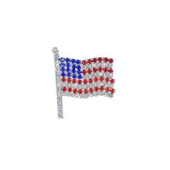 Crystal American Flag Pin