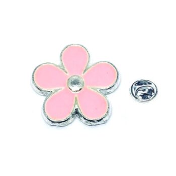 Pink Enamel Flower Lapel Pin