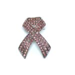 Pink Rhinestone Breast Cancer Brooch