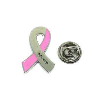 Believe Pink Ribbon Lapel Pin