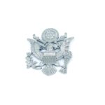 Silver tone Eagle Military Brooch Pin