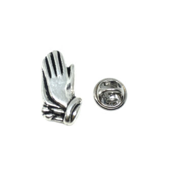 Silver plated Praying Hands Lapel Pin