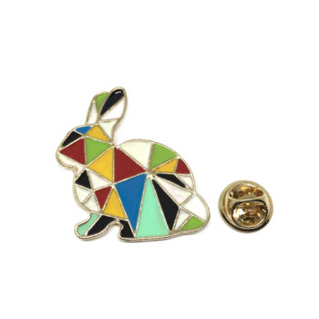Multi-color Enamel Rabbit Lapel Pin