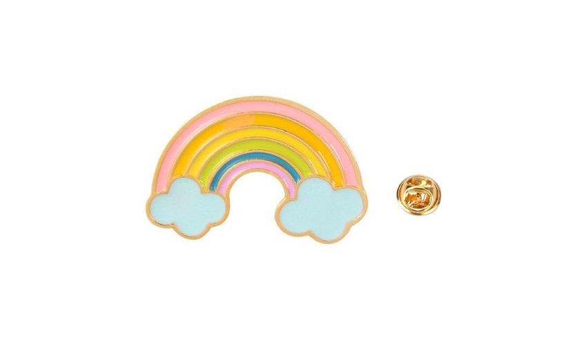 Gold plated Enamel Rainbow Pin