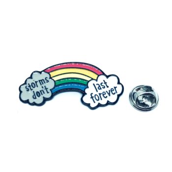 Silver tone Rainbow Pin