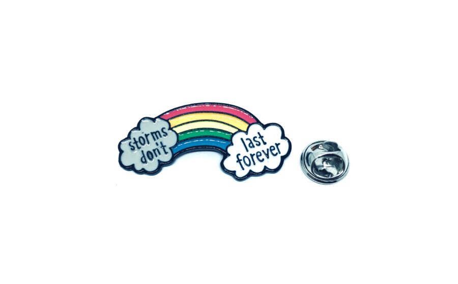 Silver tone Rainbow Pin
