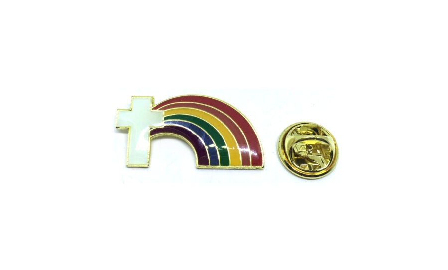 Cross Rainbow Lapel Pin