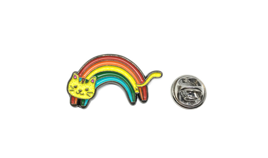 Cat Rainbow Lapel Pin