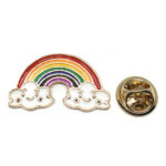 Gold plated Enamel Rainbow Brooch Pin 
