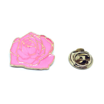 Pink Enamel Rose Lapel Pin