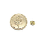 Gold Rose Pin Badge