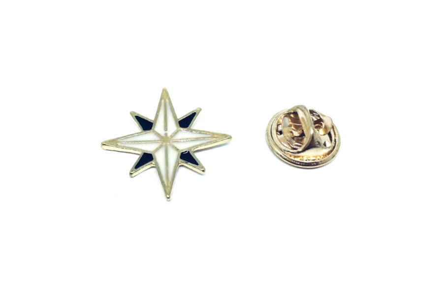 White Enamel Star Lapel Pin