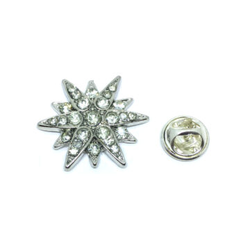 Silver plated Crystal Star Lapel Pin