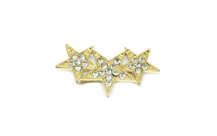 Gold plated Crystal Star Brooch Pin