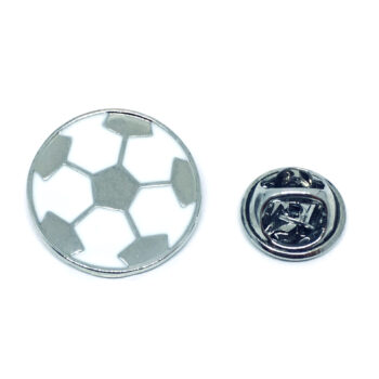 White Enamel Soccer Sport Pin