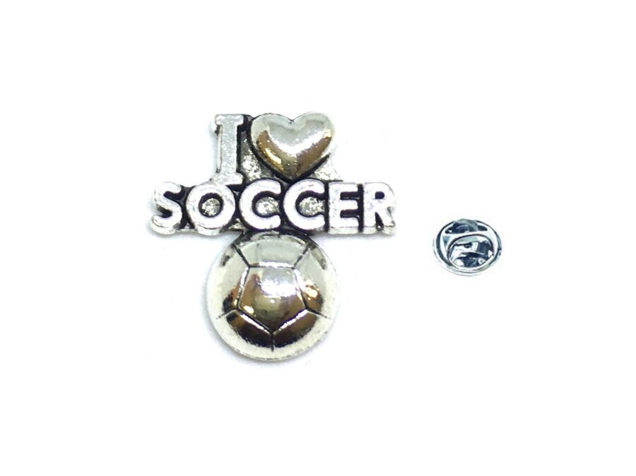 I Love Soccer Sport Pin