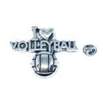 I Love Volleyball Sport Pin