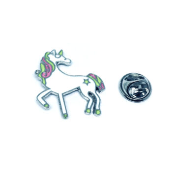 Silver plated Enamel Unicorn Lapel Pin