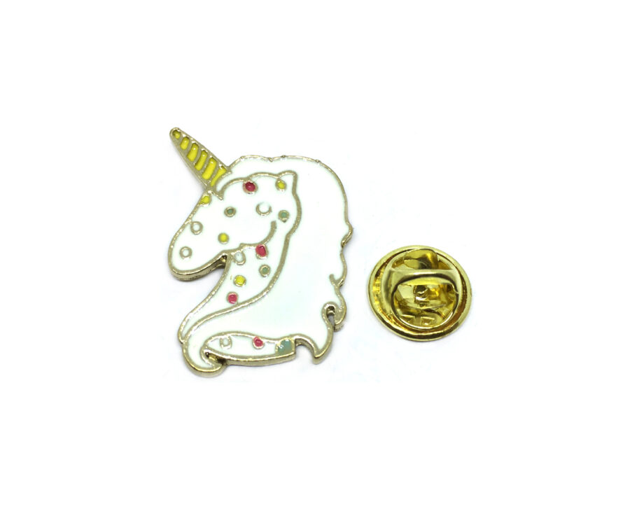 Gold plated Unicorn head Lapel Pin
