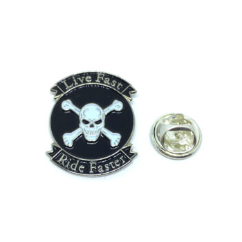 Live Fast Ride Faster Skull Pin