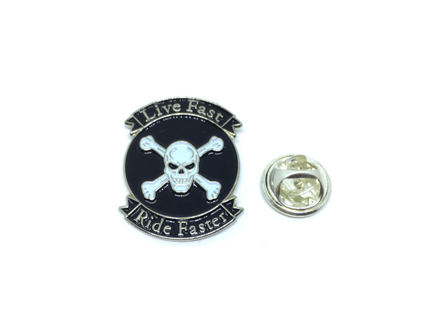 Live Fast Ride Faster Skull Pin