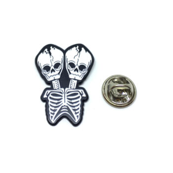 Twin Conjoined Skeleton Pin
