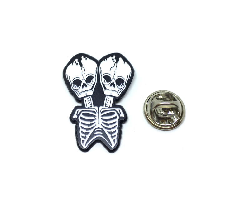 Double Skull Lapel Pin