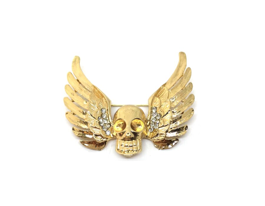 Gold plated Skull Brooch Pin