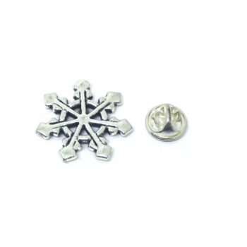 Silver tone Snowflake Lapel Pin