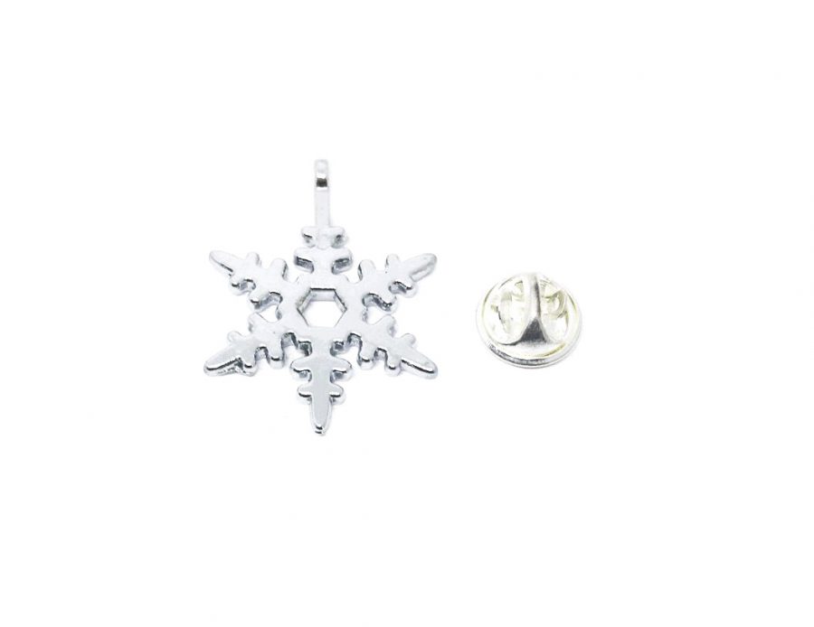 Silver Snowflake Brooch Pin