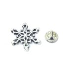 Oxidize Silver tone Snowflake Pin